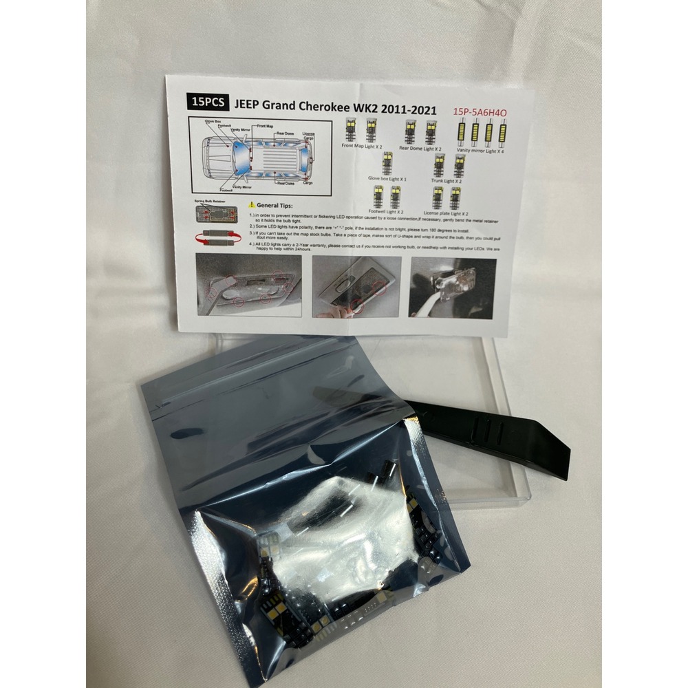 15 Piece LED Interior Light Kit for Jeep Grand Cherokee WK2‎ 2011-2021